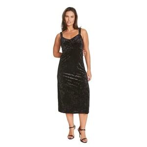 Jessica Simpson Black Beauty Velvet Dress Large Midi Length NWT New With Tags